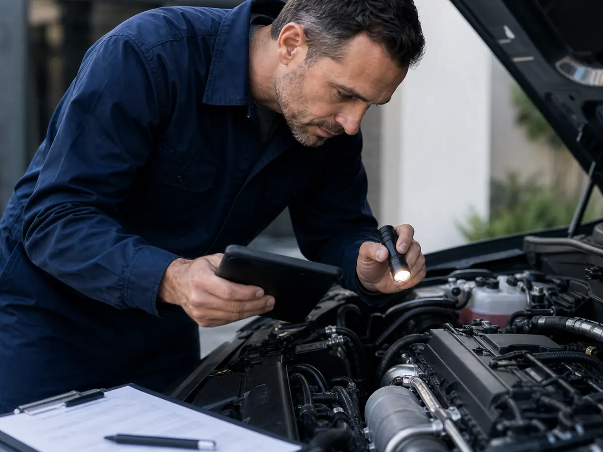 Inspection moteur détaillée par un mécanicien Vroomy